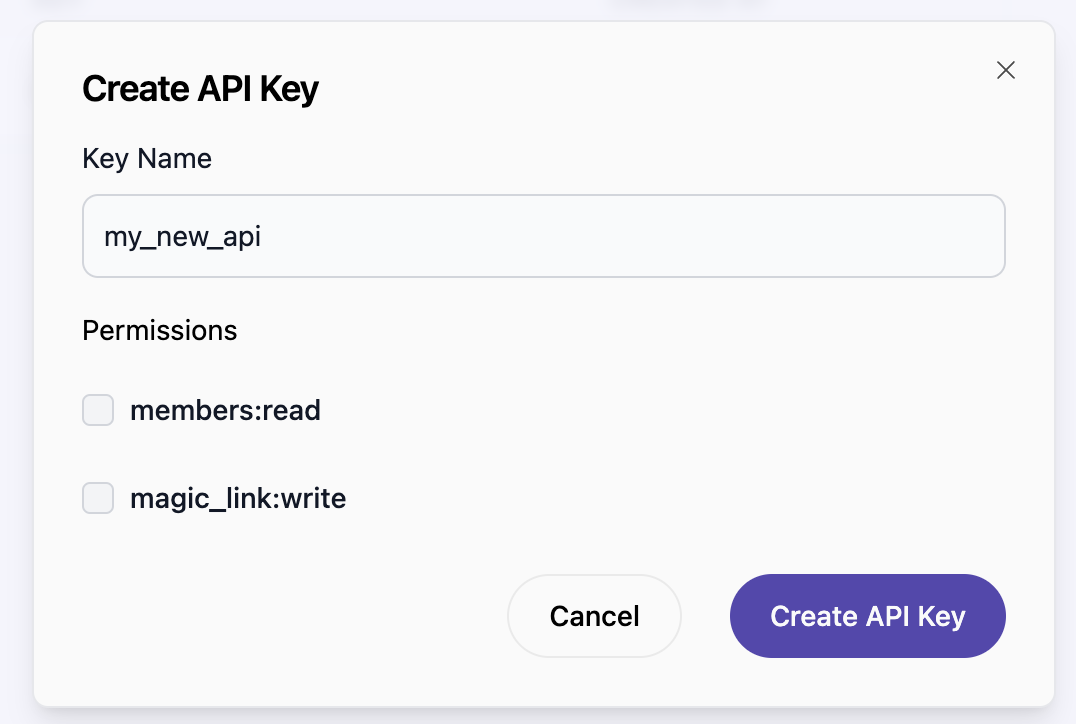 Create API Key