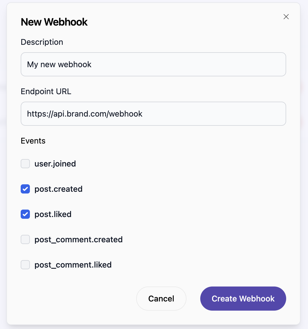 Create Webhook
